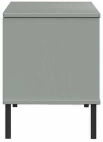 OSLO szürke tömör fa cipőszekrény fém lábakkal 106 x 35 x 45 cm