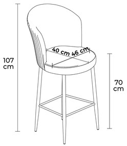Fora Black bárszék szett, 6 db, 6 db