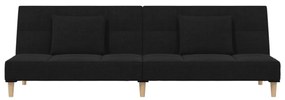 vidaXL kétszemélyes fekete szövet kanapéágy két párnával