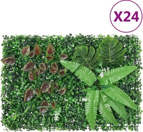 vidaXL 24 db zöld műnövénykerítés 40 x 60 cm