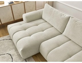 Bézs kinyitható-tárolóhelyes sarokkanapé (bal oldali-heverő résszel) Fuji – Bobochic Paris