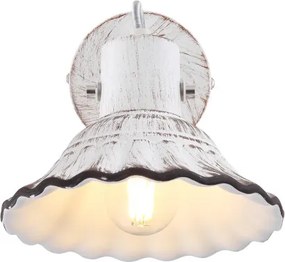 Globo 54050-1 Spotlámpa fém váz, kerámia búrával. Színe fehér, feketével antikolva. SZxM:170x165, AL:220, fényforrás nélkül 1xE27 40W 230V