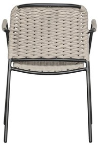 Fekete-bézs fém kerti szék szett 2 db-os Taku – Exotan