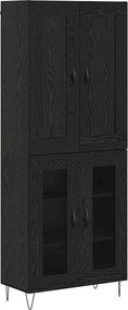 vidaXL Magasfiú Fekete tölgy 69,5 x 34 x 180 cm Faanyag