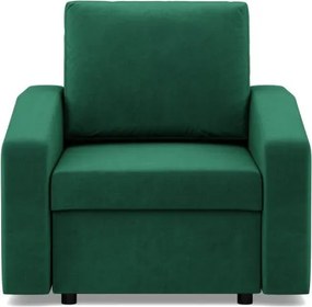 Zeus fotel, döntött kartámasz, bársony, bonell töltet, zöld