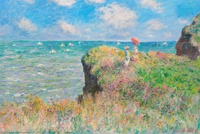 Plakát Cliff Walk at Pourville, Claude Monet