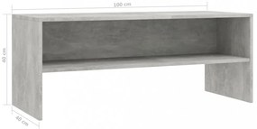 betonszürke szerelt fa TV-szekrény 100 x 40 x 40 cm