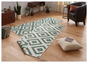 Malta zöld-krémszínű kültéri szőnyeg, 80 x 250 cm - NORTHRUGS
