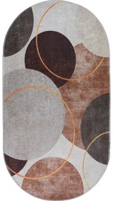 Barna-krémszínű mosható szőnyeg 60x100 cm Oval – Vitaus
