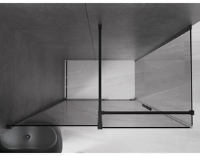 Mexen Velar, tolóajtós zuhanykabin 160 x 70 cm, 8mm szürke üveg, fekete matt, 871-160-070-41-70