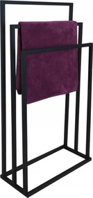 Modern Törölközőtartó állvány 3 karos fém Loft Fekete