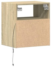 sonoma tölgy színű fali TV-szekrény LED-ekkel 41x31x45 cm