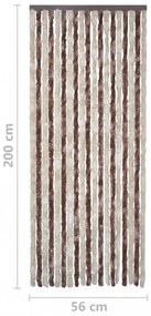 bézs és világosbarna zsenília rovarfüggöny 56 x 200 cm