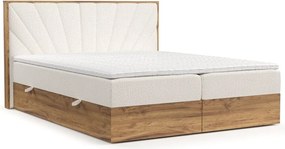 Krémszínű-natúr színű ágyneműtartós boxspring ágy 180x200 cm Asahi – Maison de Rêve