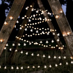 DecoKing Karácsonyi fényfüzér Csillagok melegfehér, 100 LED