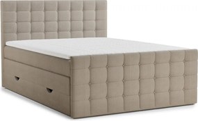 Bézs ágyneműtartós boxspring ágy 180x200 cm Tasca – Maison de Rêve