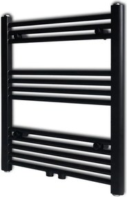 vidaXL Fekete fürdőszobai egyenes törölközőtartó központi fűtéssel 600x764 mm