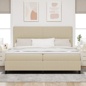 Boxspring Ágy Matraccal és LED Fénnyel Zöld Szürke 200x200 cm Kordbársony