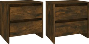 vidaXL 2 db füstös tölgy szerelt fa éjjeliszekrény 45 x 34,5 x 44,5 cm