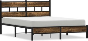vidaXL sonoma tölgy színű fejtámlás ágykeret matrac nélkül 140x200 cm