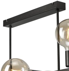 Csillár rúdon ASTRID 6xE27/60W/230V fekete