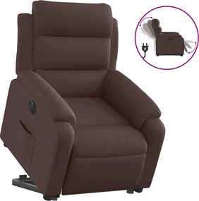 vidaXL elektromos felállást segítő sötétbarna szövet dönthető fotel