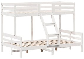 fehér tömör fenyőfa emeletes ágy 80 x 200/120 x 200 cm