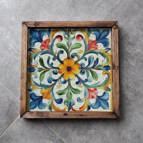 Tömör fa tálca 35 × 35 × 4 cm