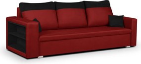 PAVEL Háromszemélyes kinyitható kanapé Piros/fekete