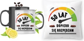 Születésnapra 50 50te Varázsbögre Fotó Nyomtatott Párna Szett