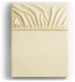 Amber Collection krémszínű pamut gumis lepedő, 120-140 x 200 cm - DecoKing