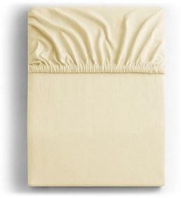 Krémszínű gumis jersey lepedő 200x200 cm Amber – Restilo