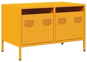 mustársárga hidegen hengerelt acél TV-szekrény 68x39x43,5 cm