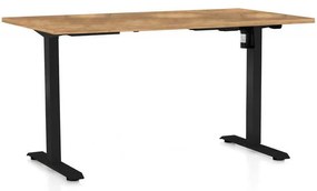 OfficeTech A állítható magasságú asztal, 120 x 80 cm, fekete alap, arany tölgy