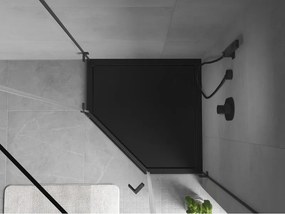 Mexen Flow ötszögletű slim zuhanytálca 80 x 80 cm, fekete matt - 46P708080
