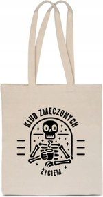 Öko Pamut Táska Nyomtatott Klub Fáradt Csontváz Kávé TT_024