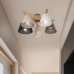 Brilagi - LED  Felületre szerelhető csillár  ANTHONY 5xE14/40W/230V tölgy