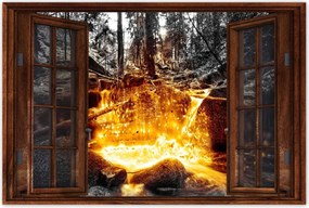 Poszterek 90x60 Hegyi folyó Tájkép