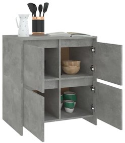2 db betonszürke forgácslap tálalószekrény 70 x 41 x 75 cm