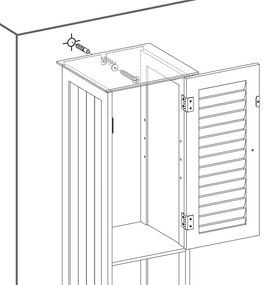 Fürdőszoba szekrény, Tárolószekrény fiókkal, kivehető X alakú polc 170cm