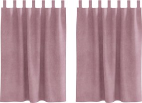 vidaXL Sötétítő függönyök 2 pcs Sötét rózsaszín 140 x 140 cm Bársony