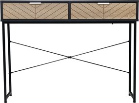 HOMCOM Keskeny Konzolasztal Bejárati Konzolasztal 2 Fiókkal Faragott vonalakkal Modern Stílusban Hallba, Bejáratba, Nappaliba, Hálószobába 100x30x75 c