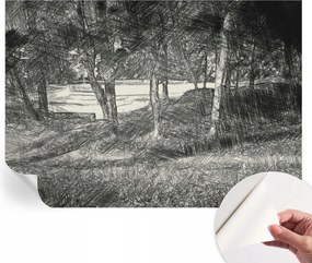 Mosható öntapadós fotótapéta étkezőbe Csendes tájkép 208x146 cm