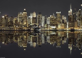 Poszter 29,7x21cm Manhattan horizontvonal alkonyatkor, Assaf Frank