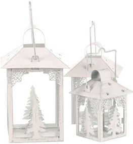 Fém lámpás szett Fák 3 db, fehér