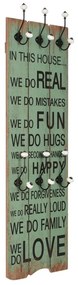 falra szerelhető fogas 6 akasztóval 120 x 40 cm „HAPPY LOVE”