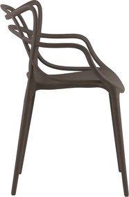 4 db műanyag KATO szék szett, barna