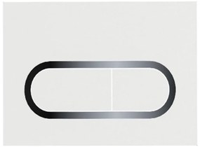 Ravak X01455 - CHROME öblítő nyomólap 24,7x16,5 cm fehér
