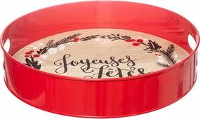 Dekorációs Tálca kerek Karácsonyi 35cm karácsonyra Szenteste