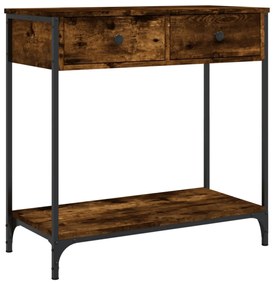 füstös tölgy színű szerelt fa tálalóasztal 75 x 34,5 x 75 cm